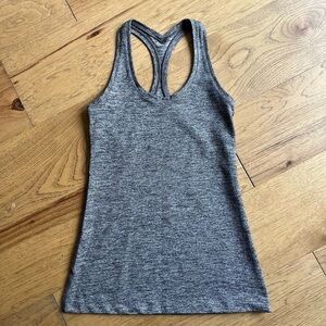 Lululemon Cool Racerback Dark Gray Heather Size 6 EUC
